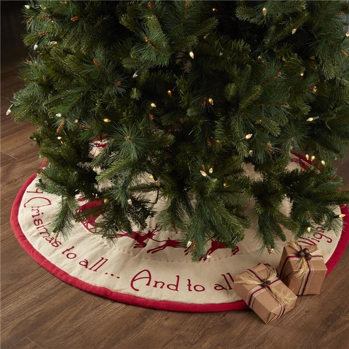 Burlap Santa Tree Skirt 48 by Seasons Crest - VHC Brands