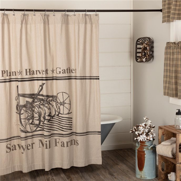 Sawyer Mill Charcoal Plow Shower Curtain 72x72 Thumbnail