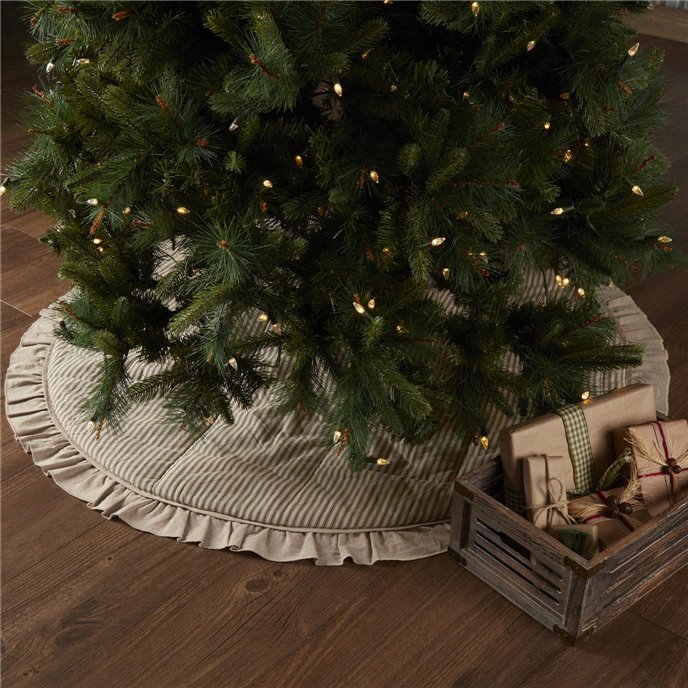 Sawyer Mill Charcoal Ticking Stripe Tree Skirt 55 Thumbnail