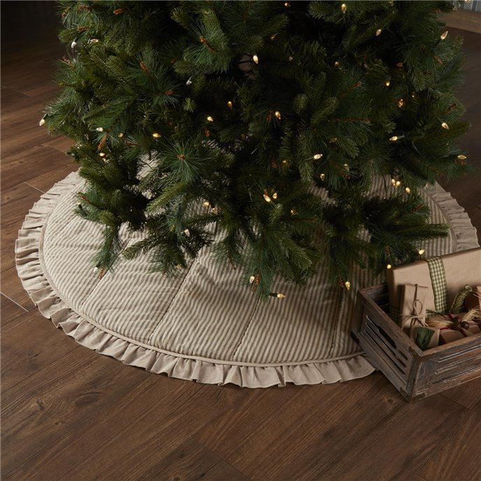 Sawyer Mill Charcoal Ticking Stripe Tree Skirt 60 Thumbnail