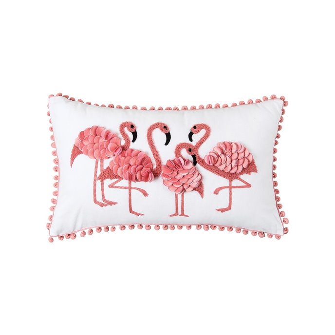 Flamingo Friends Throw Pillow Thumbnail