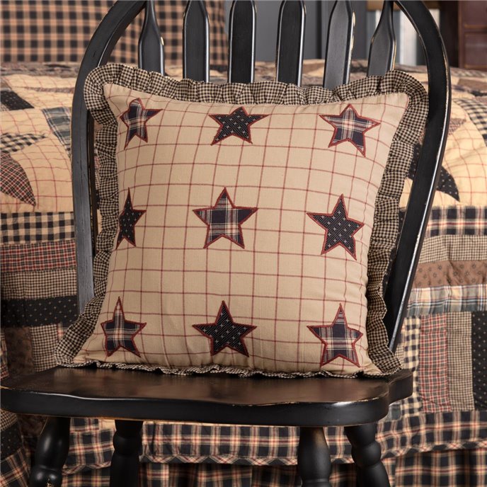 Bingham Star Fabric Pillow with Applique Stars 16x16 Thumbnail