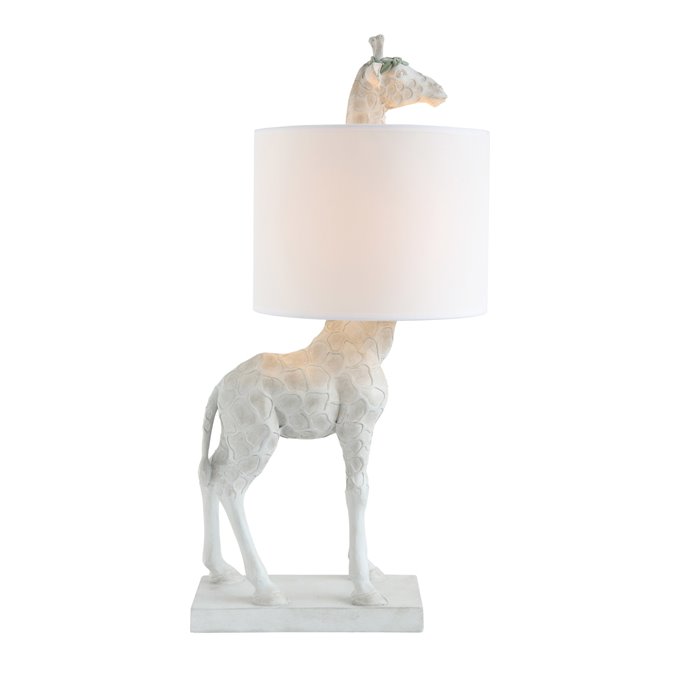 White Resin Giraffe Lamp by Creative CoOp