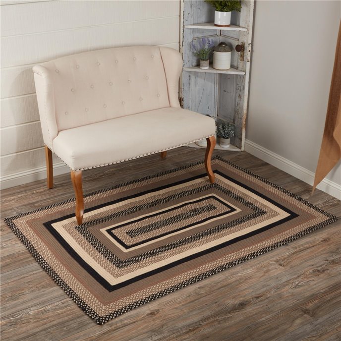 Sawyer Mill Charcoal Creme Jute Rug Rect w/ Pad 48x72 Thumbnail