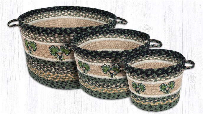 Shamrock Printed Braided Utility Basket 9"x7" Thumbnail