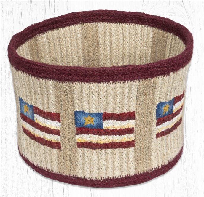 Primitive Star Flag Natural Rope Braided Basket 9"x7" Thumbnail