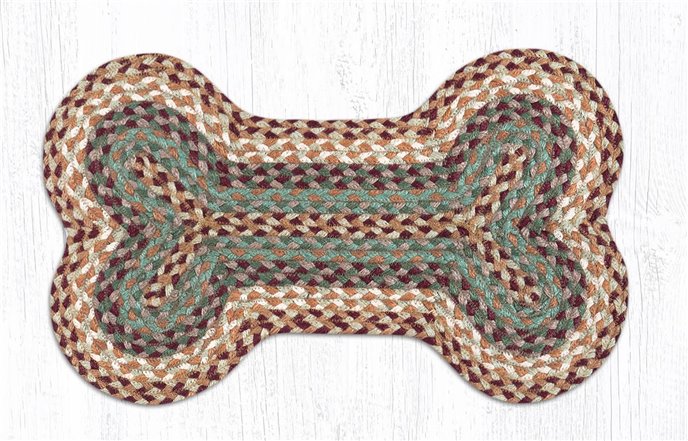 Buttermilk/Cranberry Medium Braided Dog Bone Shaped Rug 13"x22" Thumbnail