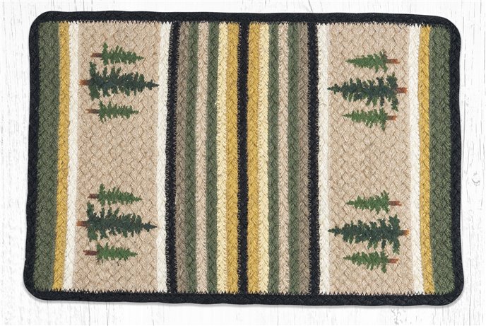 Tall Timbers Rectangular Printed Braided Placemat 13"x19" Thumbnail