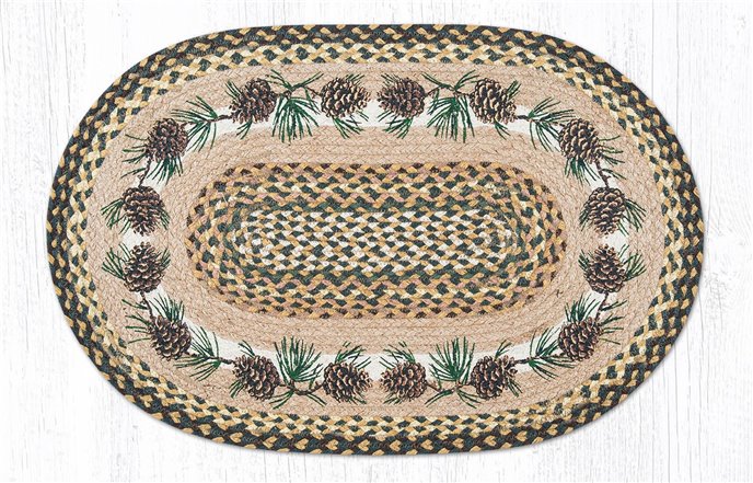 Needles & Cones Oval Braided Rug 20"x30" Thumbnail