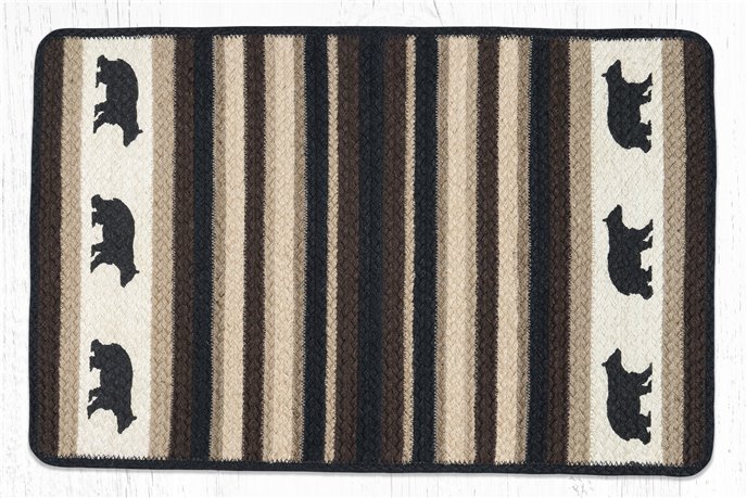 Cabin Bear Rectangular Braided Rug 20"x30" Thumbnail