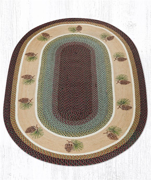 Pinecone Oval Braided Rug 5'x8' Thumbnail