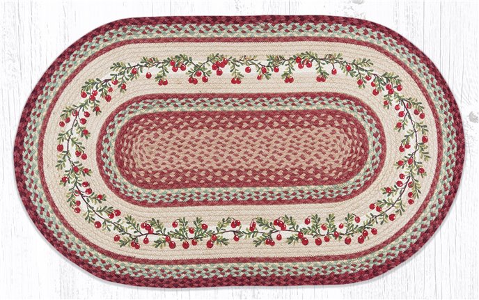 Cranberries Oval Braided Rug 27"x45" Thumbnail