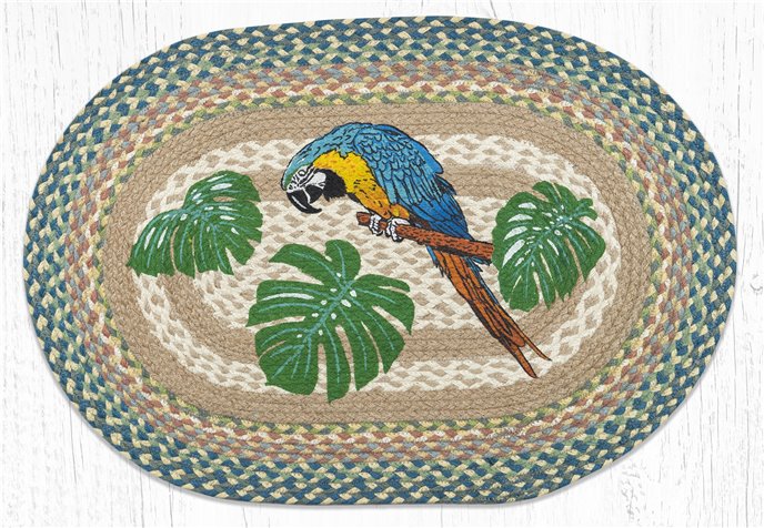 Parrot Braided Rug Oval Braided Rug 20"x30" Thumbnail