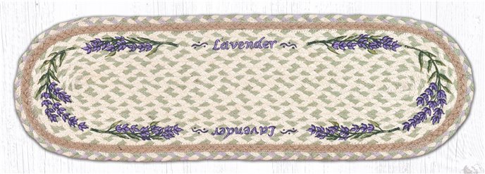 Lavender Oval Braided Stair Tread 27"x8.25" Thumbnail