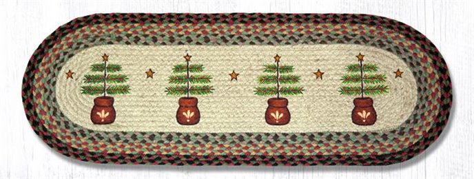 Feather Tree Oval Braided Table Runner 13"x36" Thumbnail