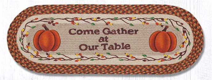 Come Gather at Our Braided Table Oval Braided Table Runner 13"x36" Thumbnail