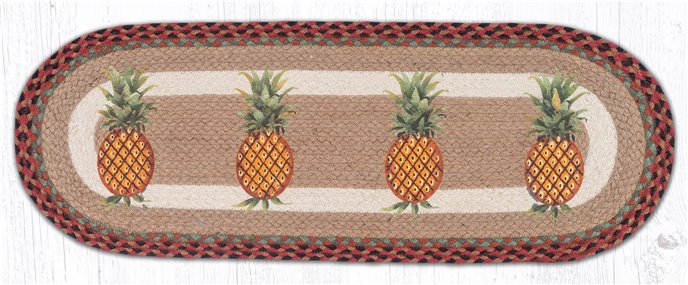 Pineapple Oval Braided Table Runner 13"x36" Thumbnail