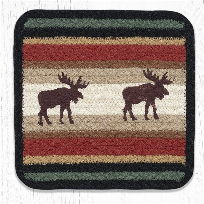 Moose Square Printed Braided Trivet 10"x10" Thumbnail