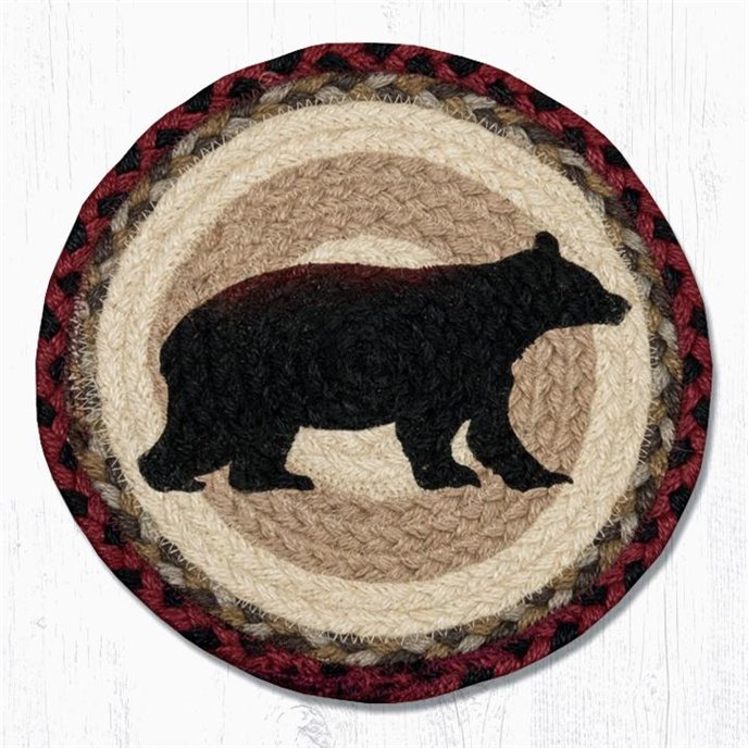 Cabin Bear Printed Round Braided Trivet 10"x10" Thumbnail