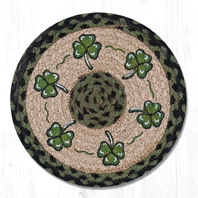 Shamrock Printed Round Braided Trivet 10"x10" Thumbnail