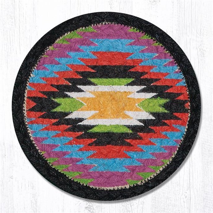 Native Printed Round Braided Trivet 10"x10" Thumbnail