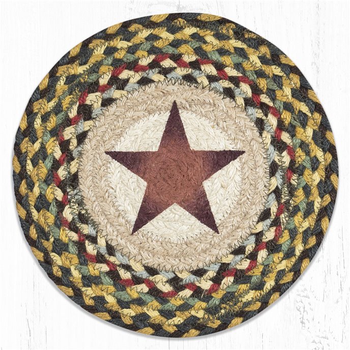 Gold Star Printed Round Braided Trivet 10"x10" Thumbnail