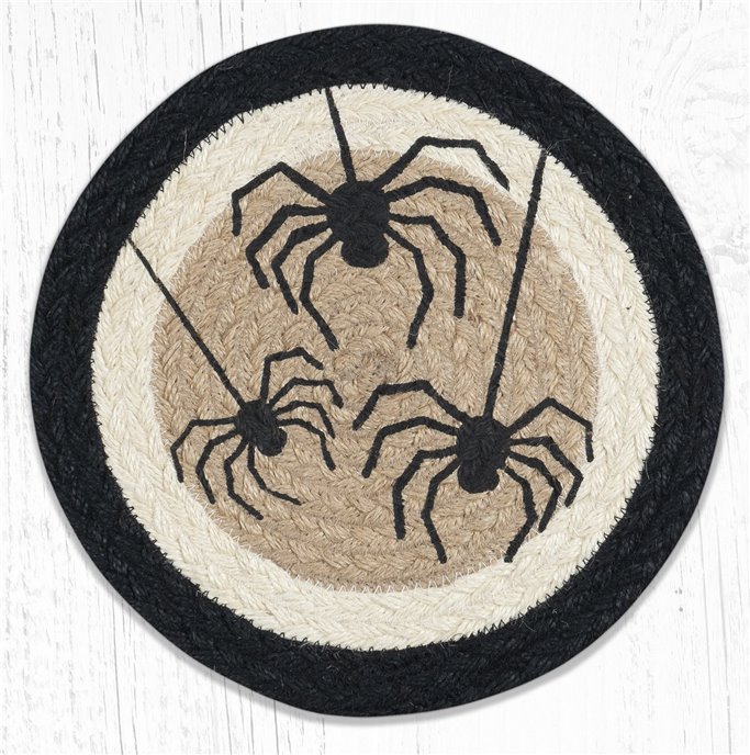 Spider Printed Round Braided Trivet 10"x10" Thumbnail