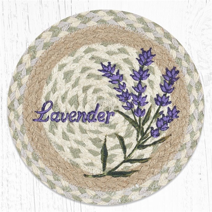 Lavender Printed Round Braided Trivet 10"x10" Thumbnail