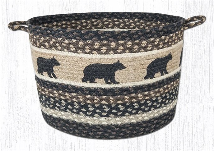 Cabin Bear Printed Braided Utility Basket 17"x11" Thumbnail