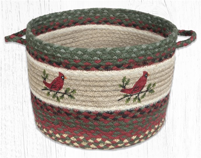 Holly Cardinal Printed Braided Utility Basket 13"x9" Thumbnail