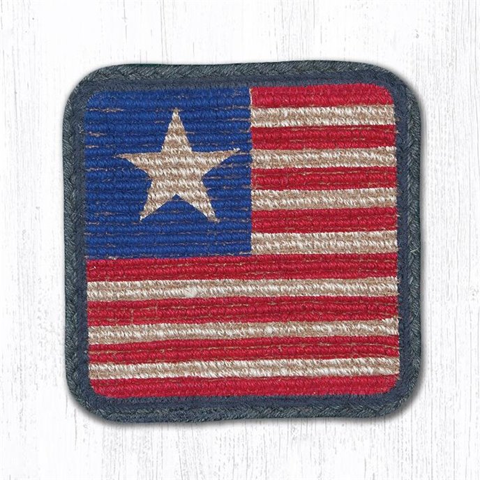 Original Flag Wicker Weave Braided Trivet 9"x9" Thumbnail