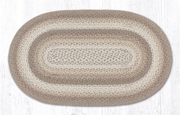 Natural Oval Braided Rug 27"x45" Thumbnail