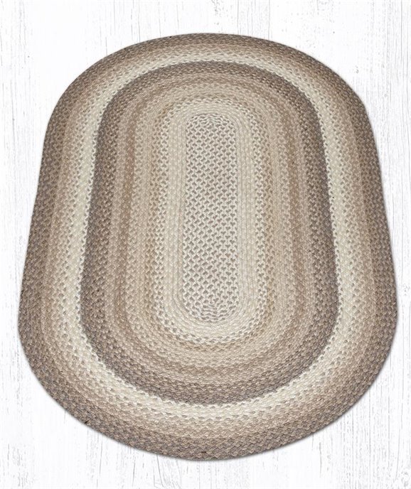 Natural Oval Braided Rug 3'x5' Thumbnail