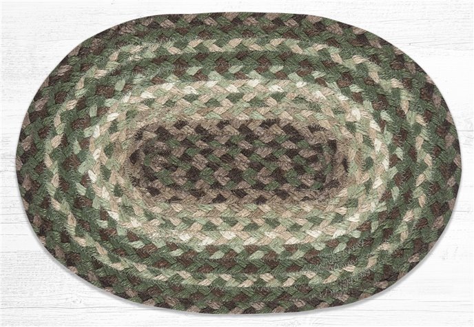 Taupe/Dark Brown/Cactus Oval Braided Swatch 10"x15" Thumbnail