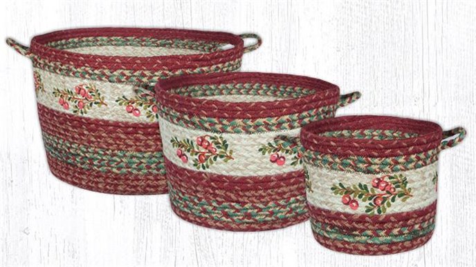 Cranberries Printed Braided Utility Basket 9"x7" Thumbnail