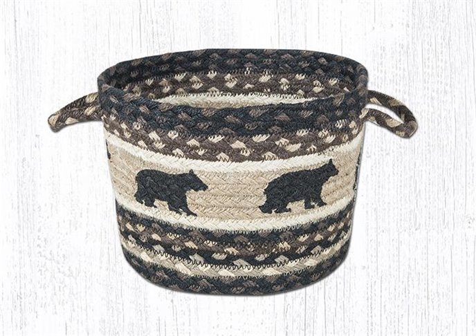 Cabin Bear Printed Braided Utility Basket 13"x9" Thumbnail