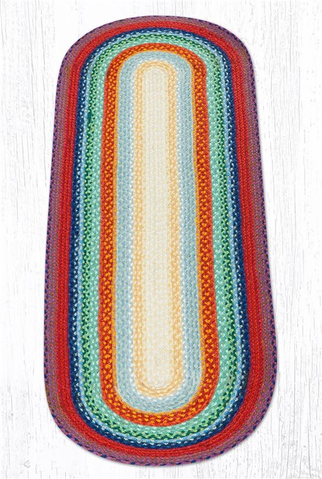 Rainbow 1 Oval Braided Rug 2'x6' Thumbnail