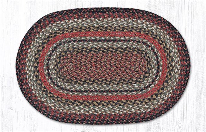 Terracotta Oval Braided Rug 20"x30" Thumbnail