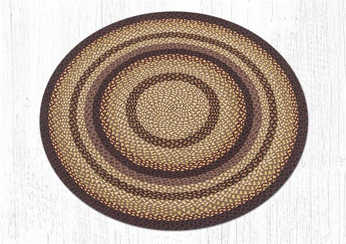 Black Cherry/Chocolate/Cream Round Braided Rug 4'x4' Thumbnail