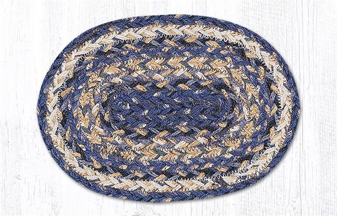 Deep Blue Oval Braided Swatch 7.5"x11" Thumbnail