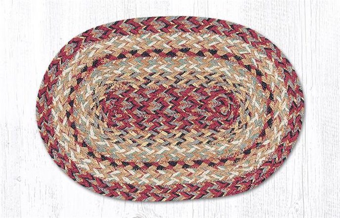 Burgundy Oval Braided Swatch 10"x15" Thumbnail