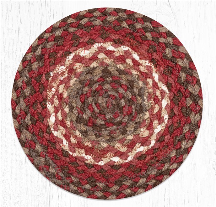 Taupe/Chestnut/Chili Pepper Round Braided Swatch 10"x10" Thumbnail