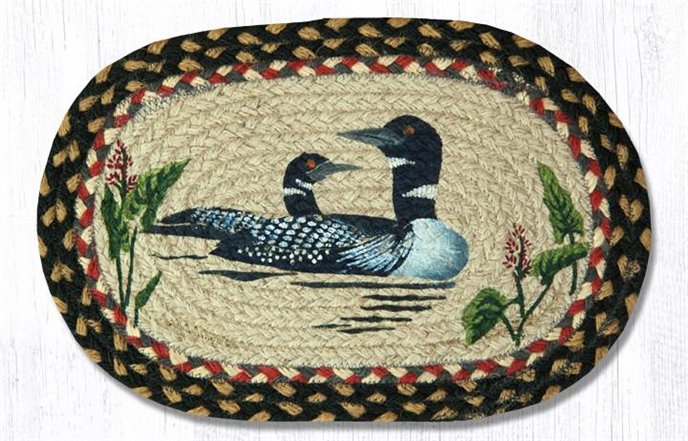 Loon Printed Oval Braided Swatch 10"x15" Thumbnail