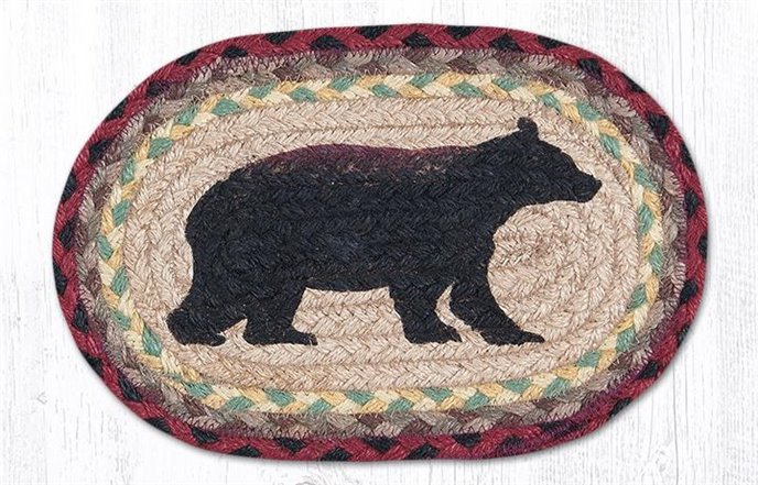 Cabin Bear Printed Oval Braided Swatch 7.5"x11" Thumbnail