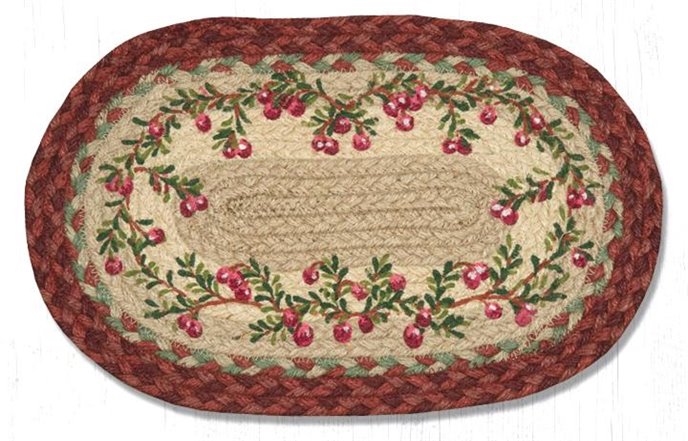 Cranberries Printed Oval Braided Swatch 10"x15" Thumbnail