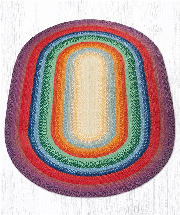 Rainbow 1 Oval Braided Rug 5'x8' Thumbnail