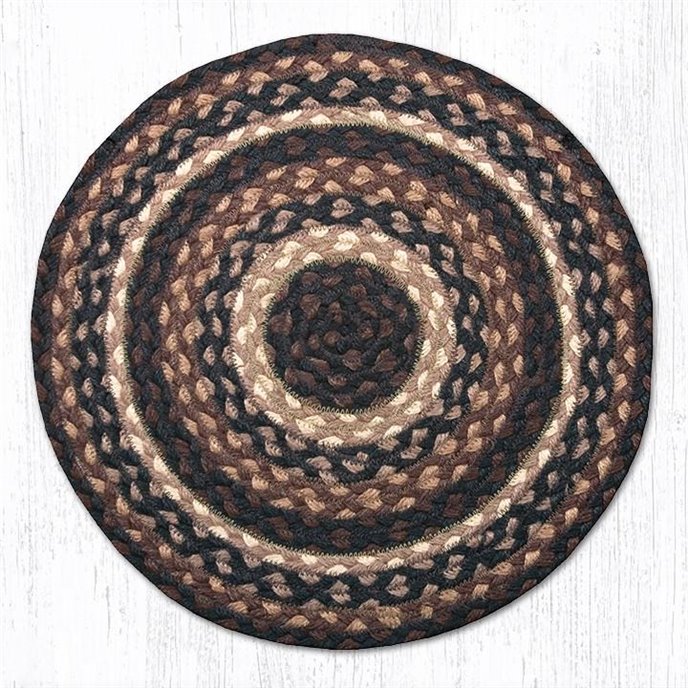 Mocha/Frappuccino Jute Braided Chair Pad 15.5"x15.5" Thumbnail