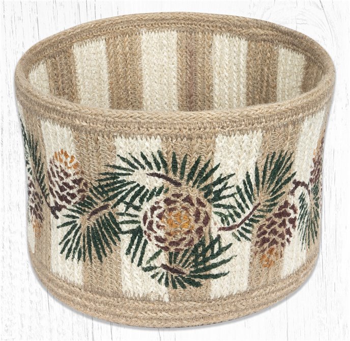 Pinecone Natural Rope Braided Basket 9"x7" Thumbnail