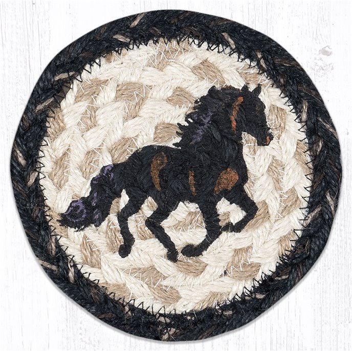 Stallion Printed Braided Coaster 5"x5" Set of 4 Thumbnail