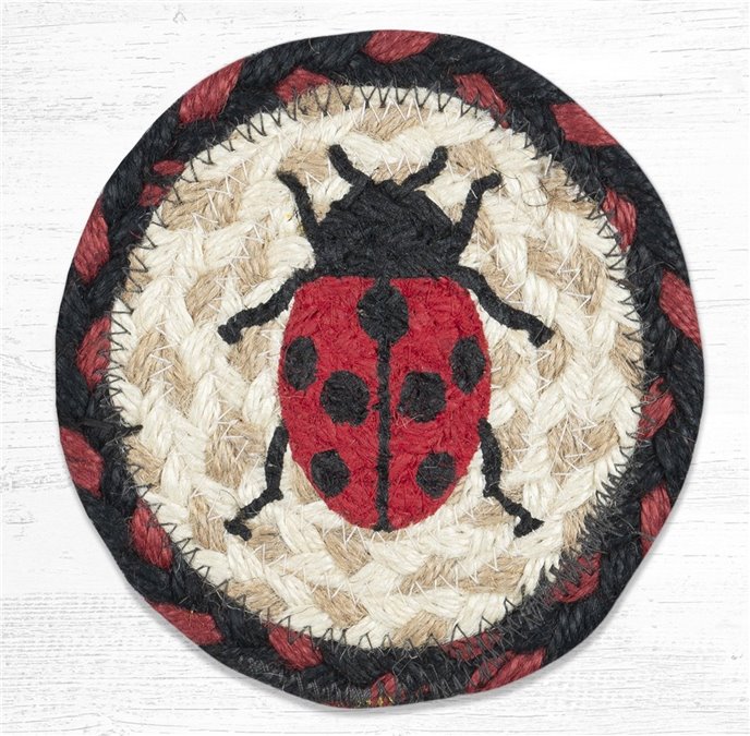 Ladybug Printed Braided Coaster 5"x5" Set of 4 Thumbnail